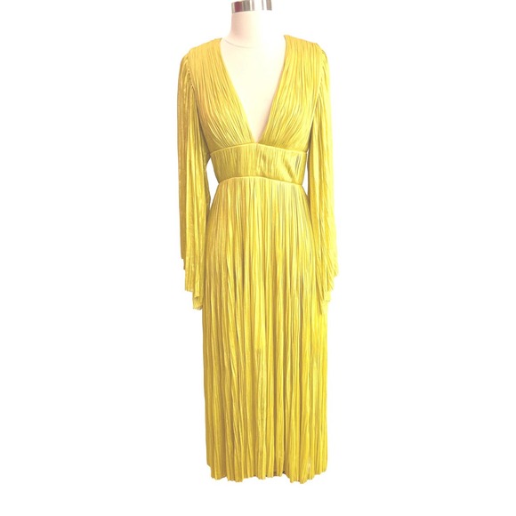 Maria Lucia Hohan Dresses & Skirts - Maria Lucia Hohan Pleated Yellow Silk Tulle Evening Cocktail Dress Size 6 EUC